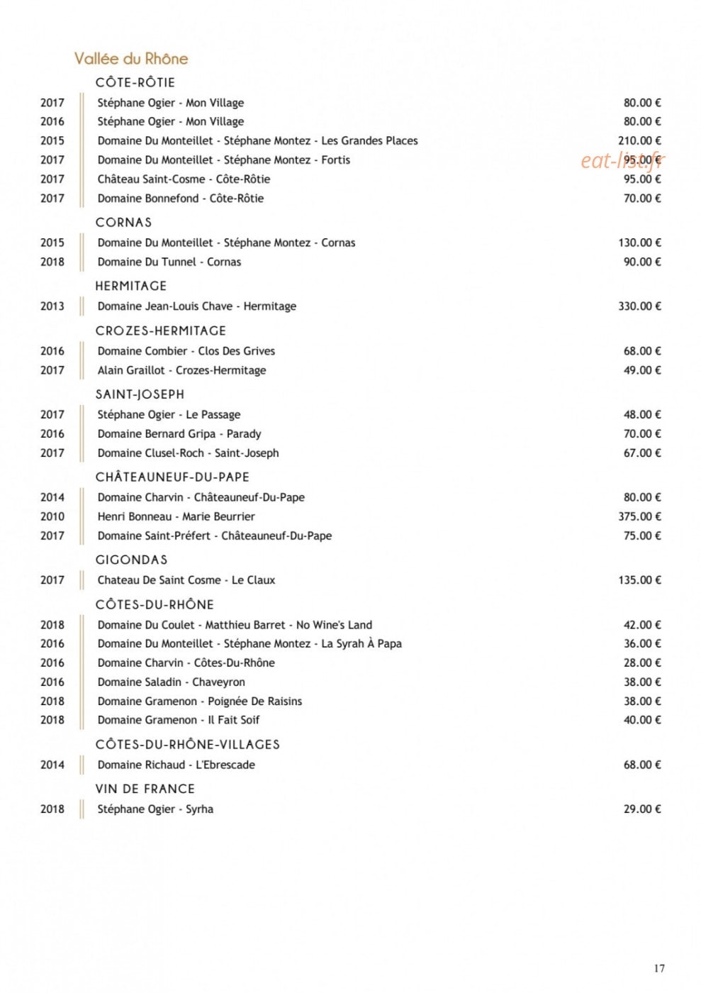 Restaurant Substance — carte page 6