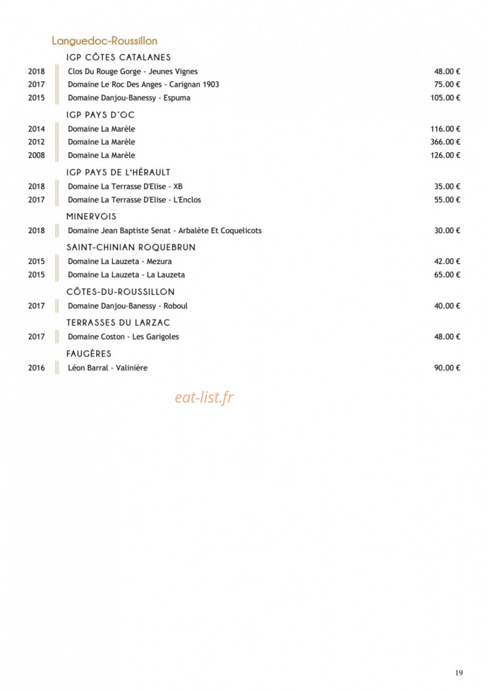 Restaurant Substance — carte page 8