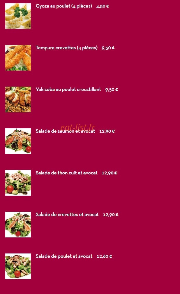 Resto Yummy — carte page 2