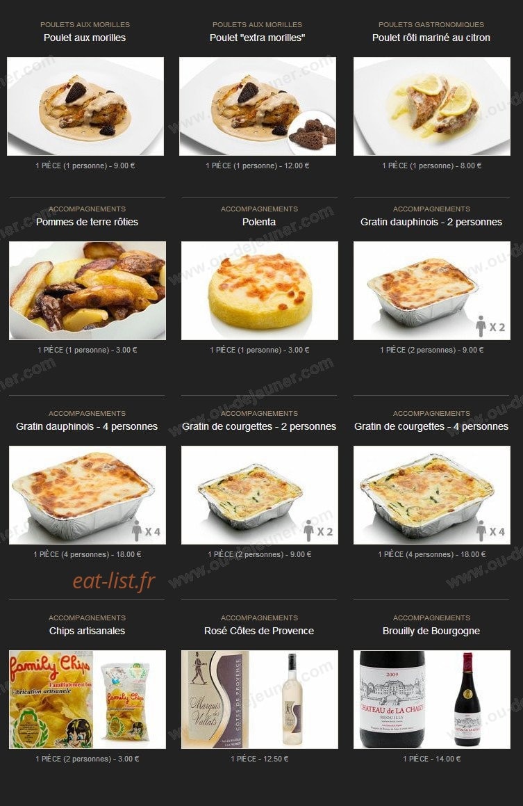 Rôtisserie Dufrénoy — carte page 2