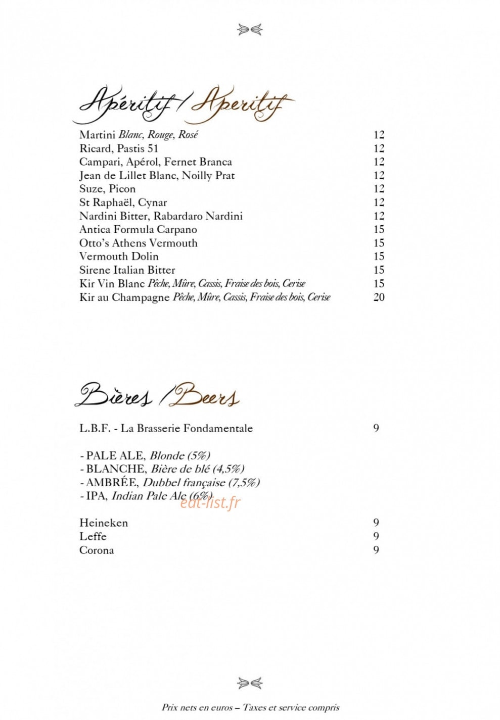 Saint James Paris — carte page 20