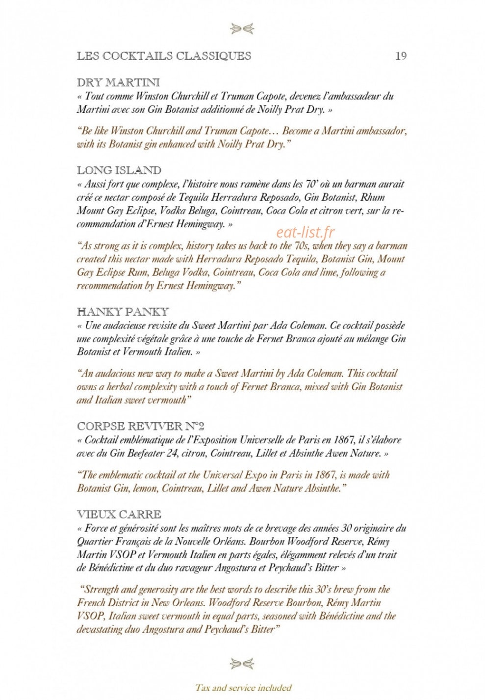 Saint James Paris — carte page 12