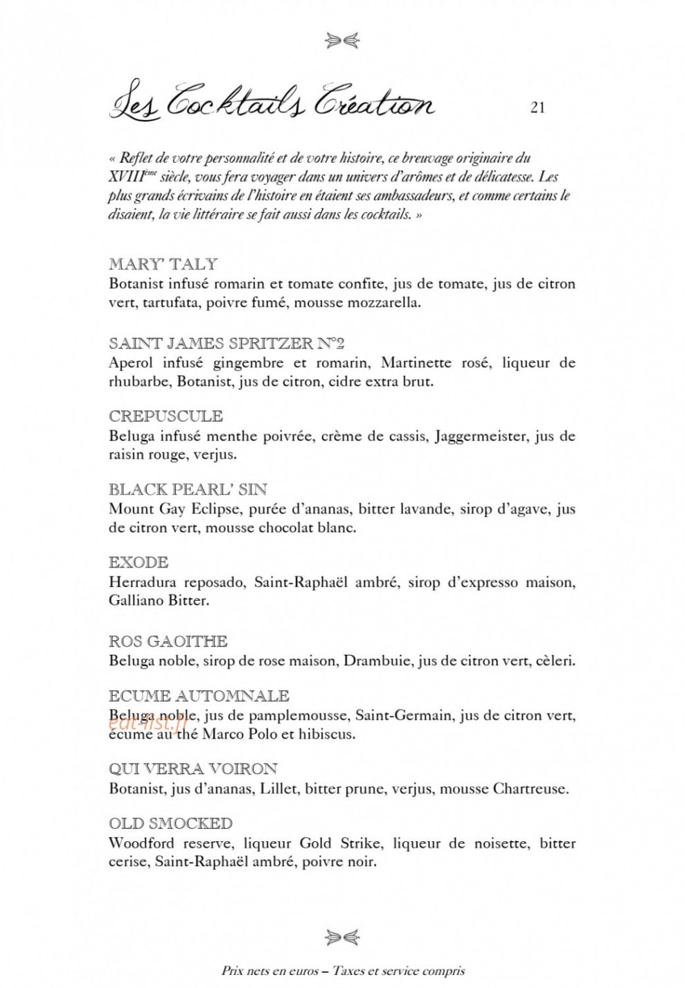 Saint James Paris — carte page 6