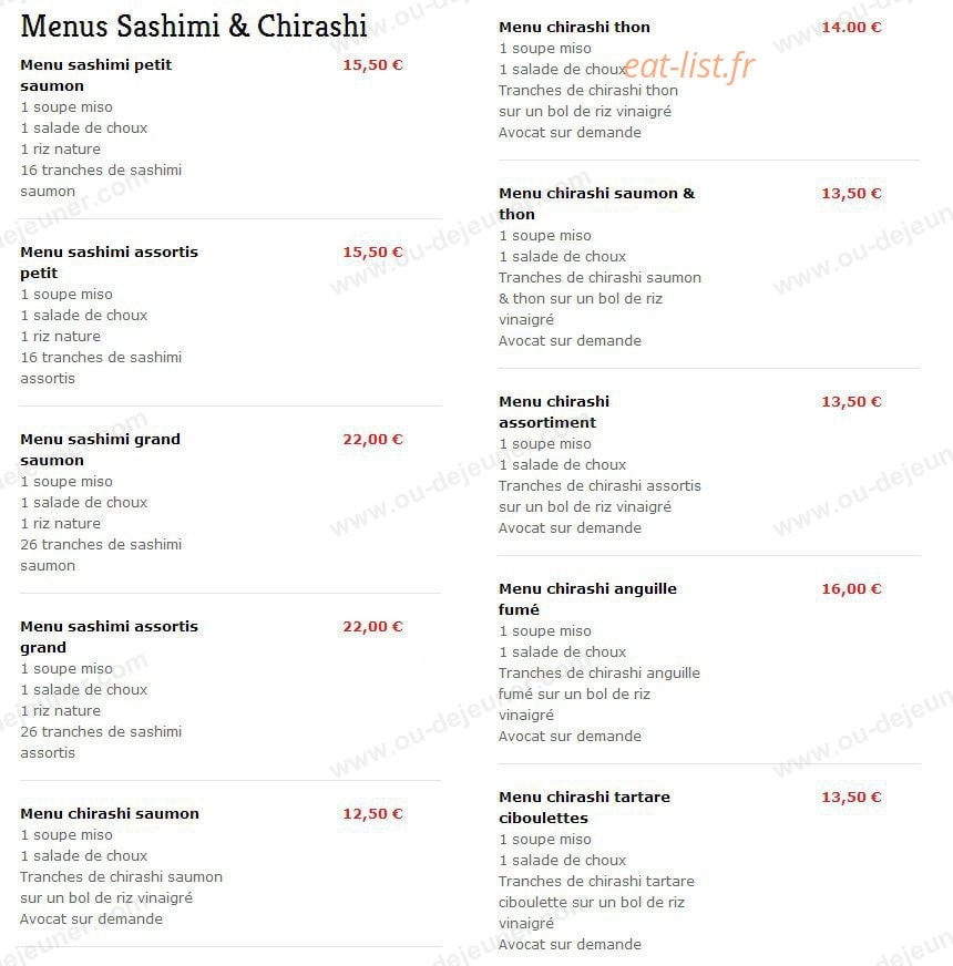 Saveurs de Tokyo — carte page 9