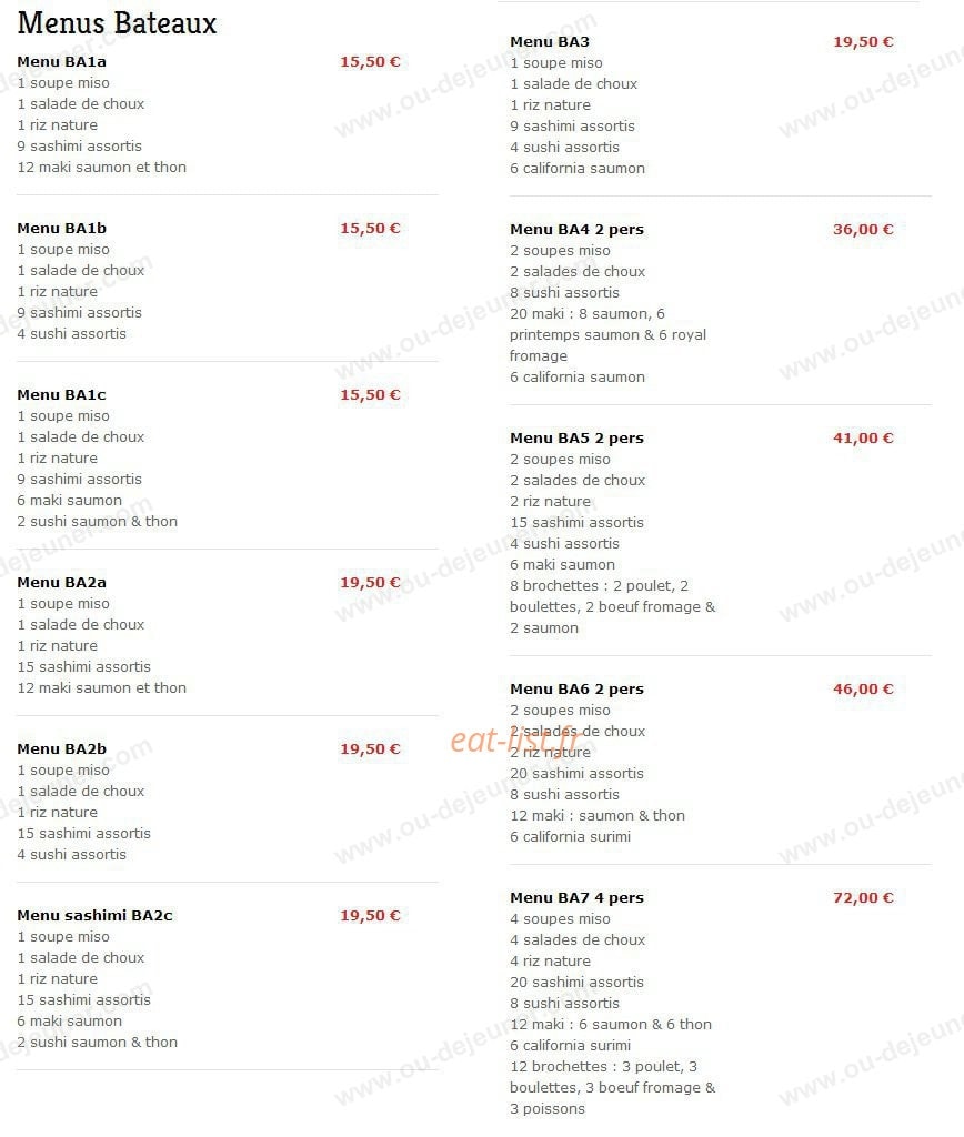 Saveurs de Tokyo — carte page 6