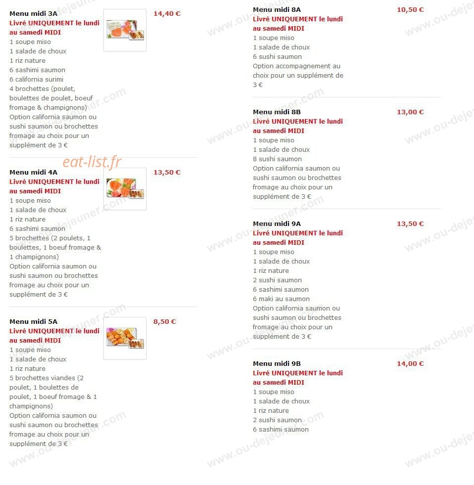 Saveurs de Tokyo — carte page 2