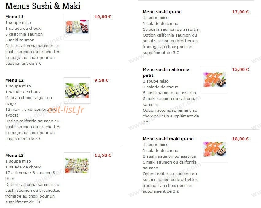 Saveurs de Tokyo — carte page 7