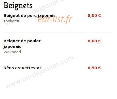 Saveurs de Tokyo — carte page 22