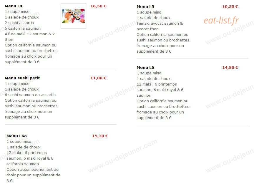 Saveurs de Tokyo — carte page 8