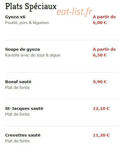 Saveurs de Tokyo — carte page 19