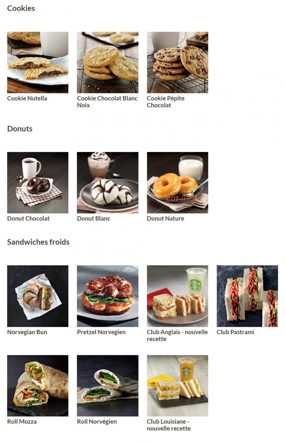Starbucks coffee — carte page 3