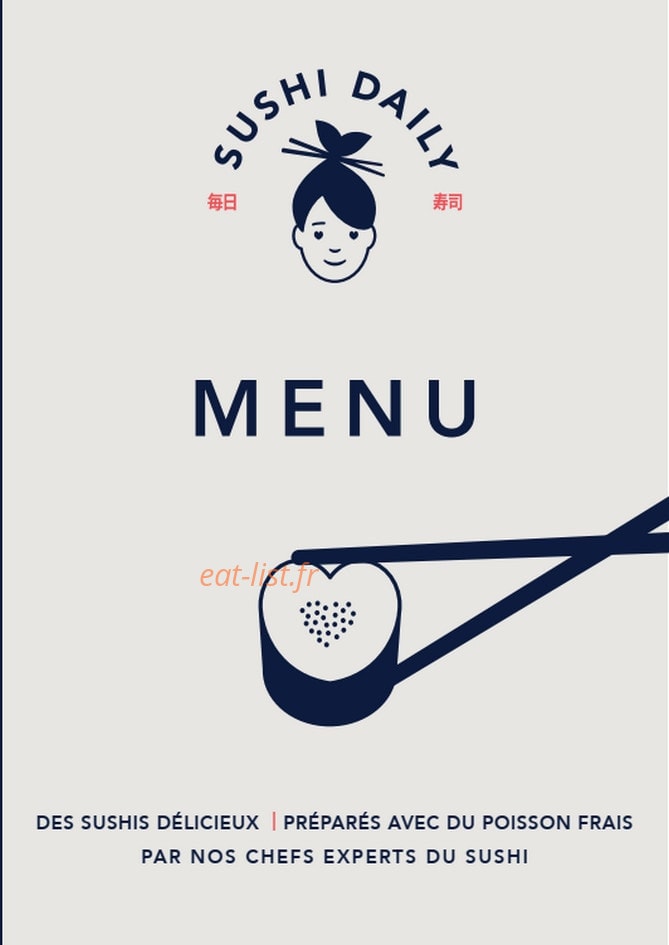 Sushi Daily — carte page 1