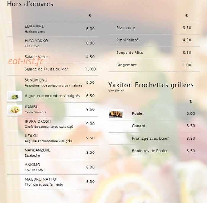 Sushi Gourmet — carte page 2