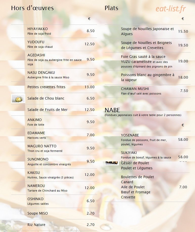 Sushi Marché — carte page 2