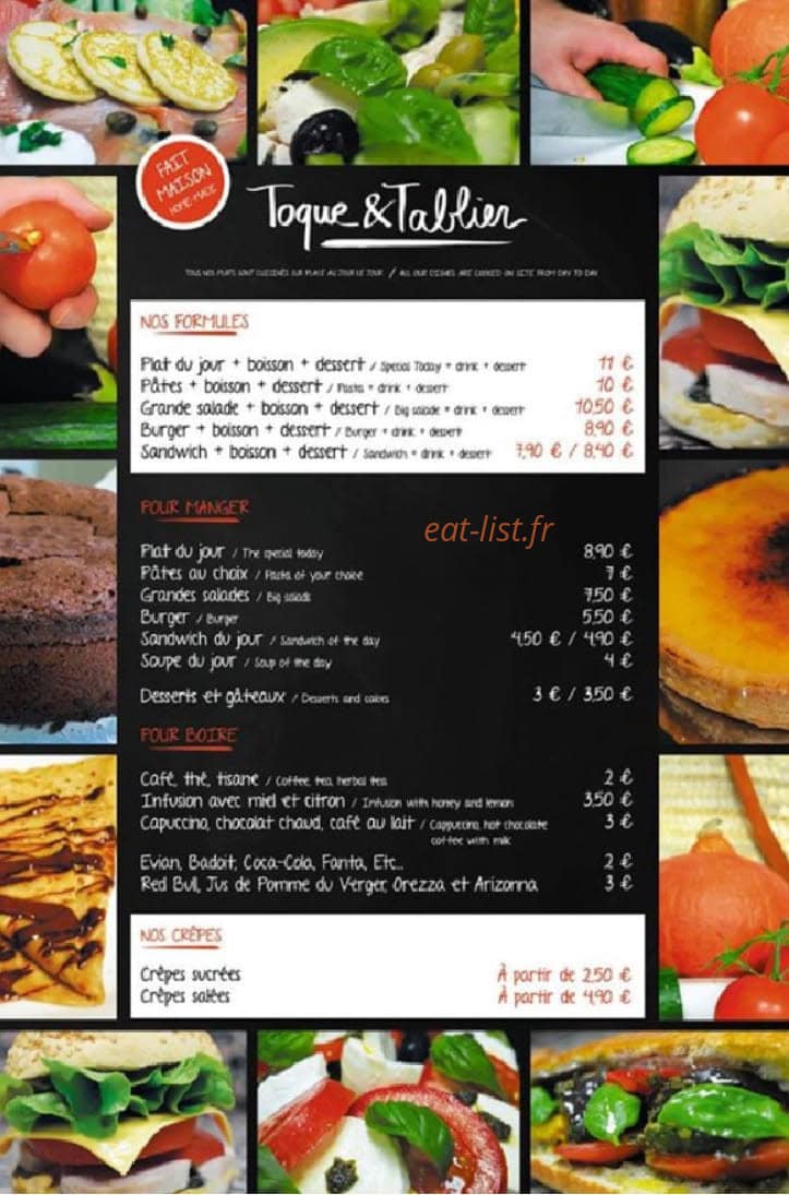 Toque & Tablier — carte page 1