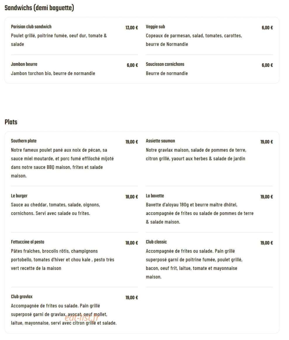 Treize au Clubhouse — carte page 2