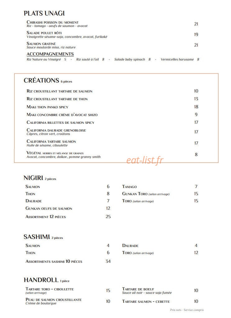 Unagi — carte page 6