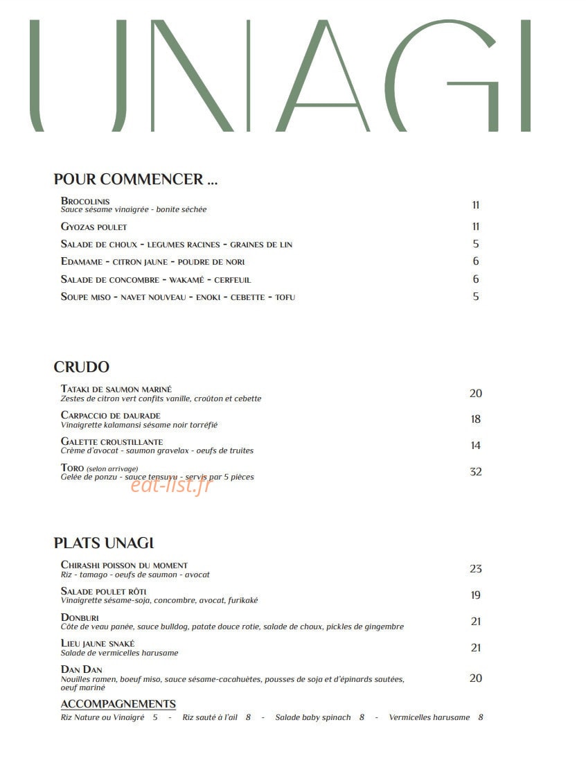 Unagi — carte page 1