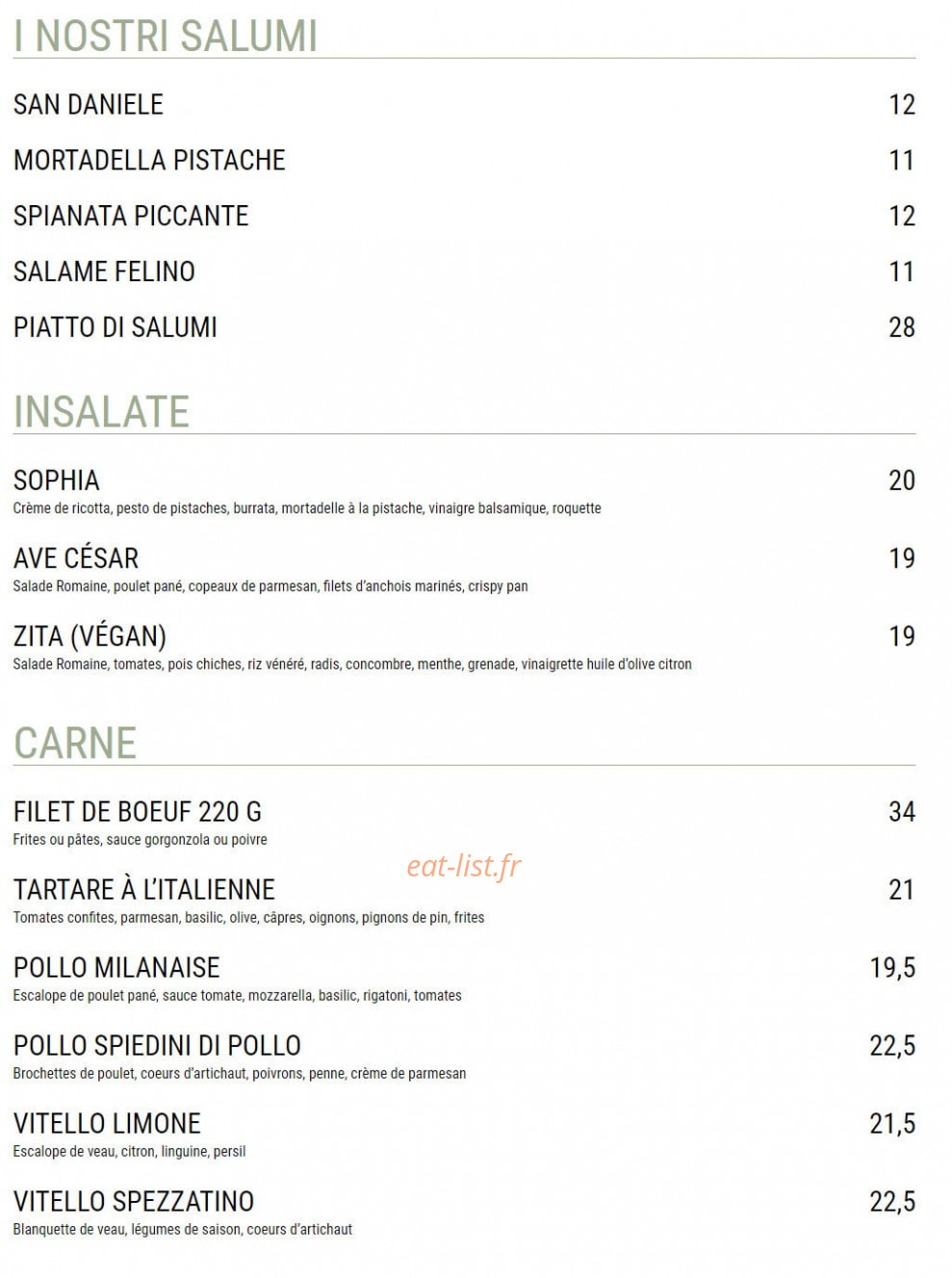 Villa Sophia — carte page 2