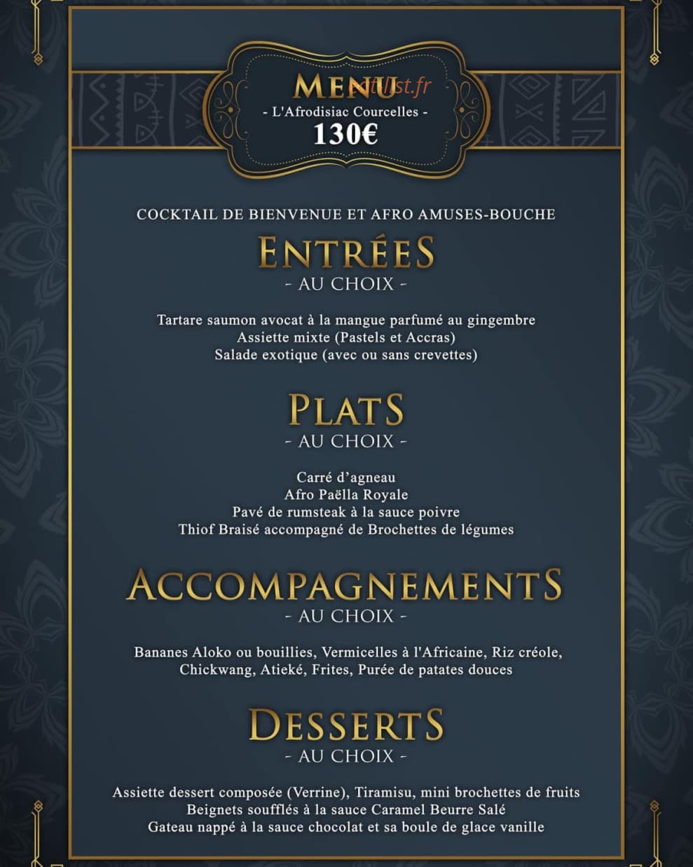 Afrodisiac — carte page 1