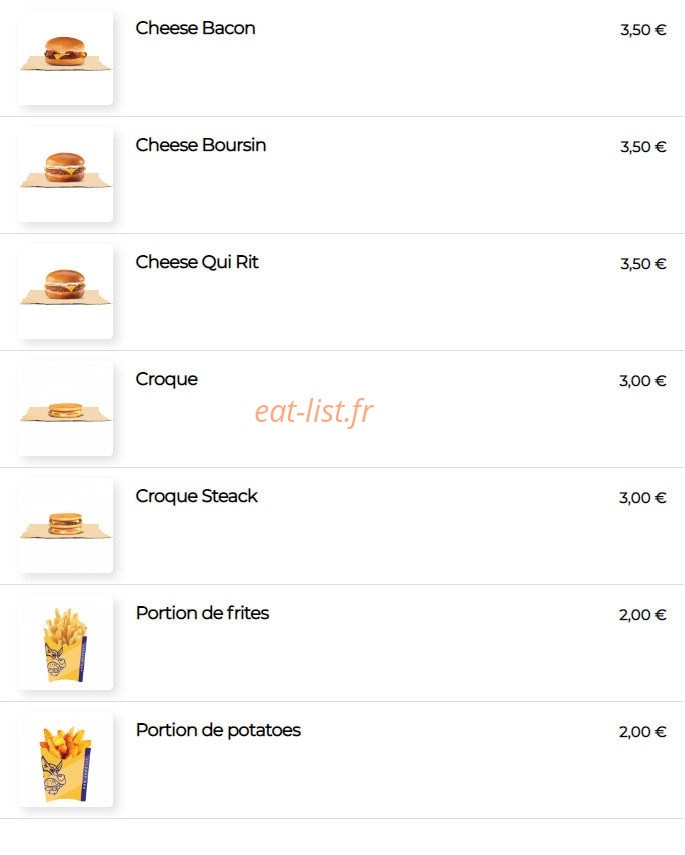 Alpha burger — carte page 7