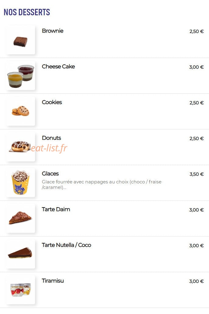 Alpha burger — carte page 8