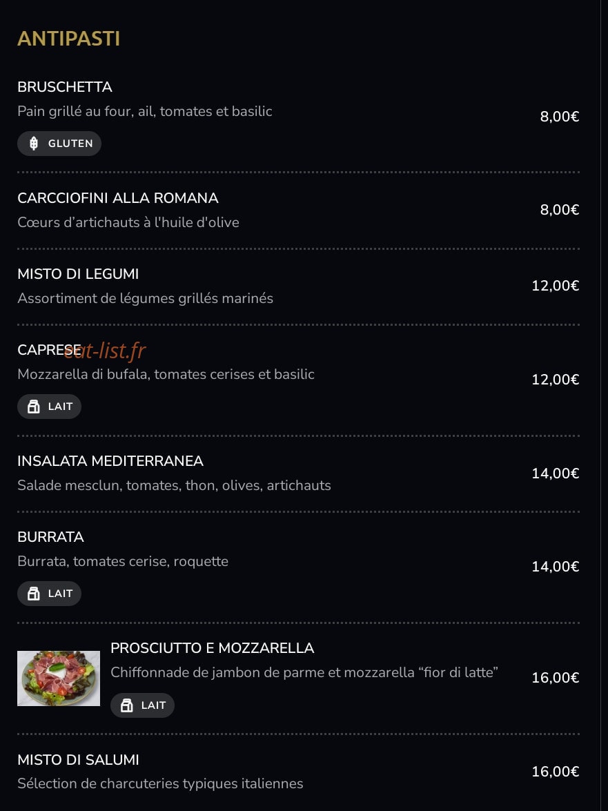 Amalfitana — carte page 1