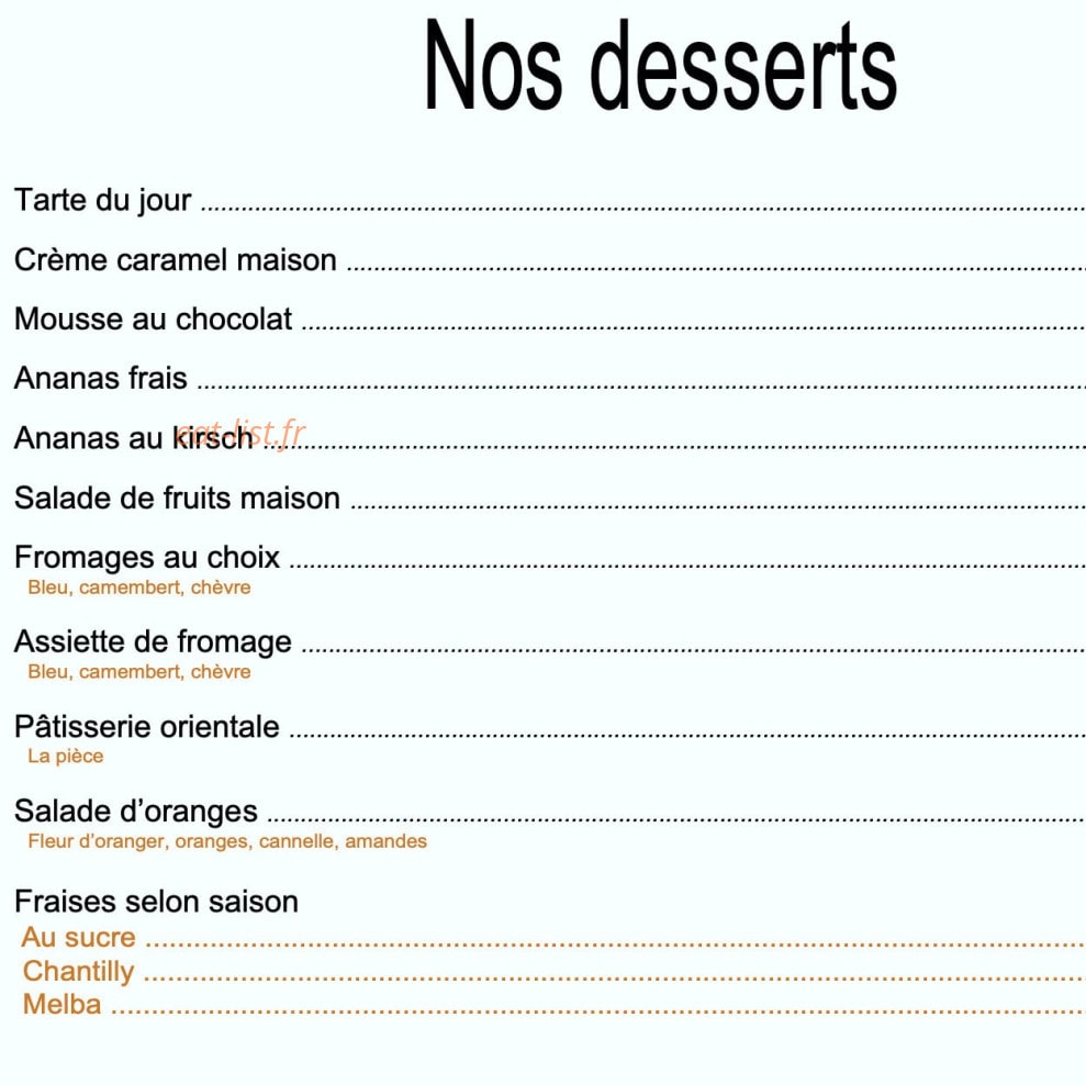 Au Bon Couscous — carte page 5