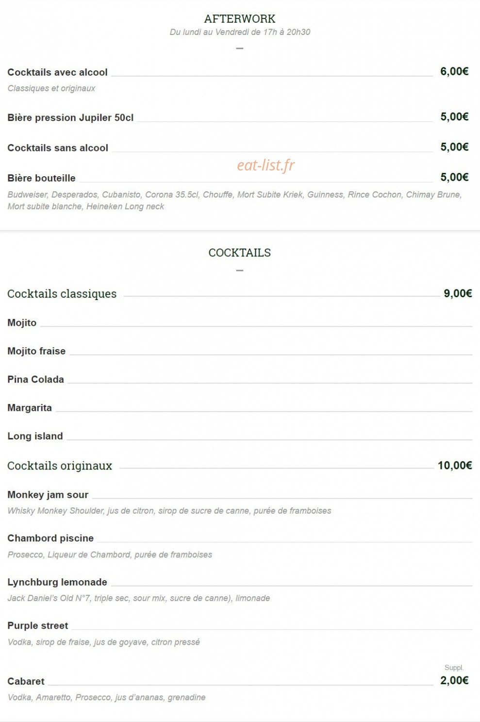 Au Coin — carte page 3