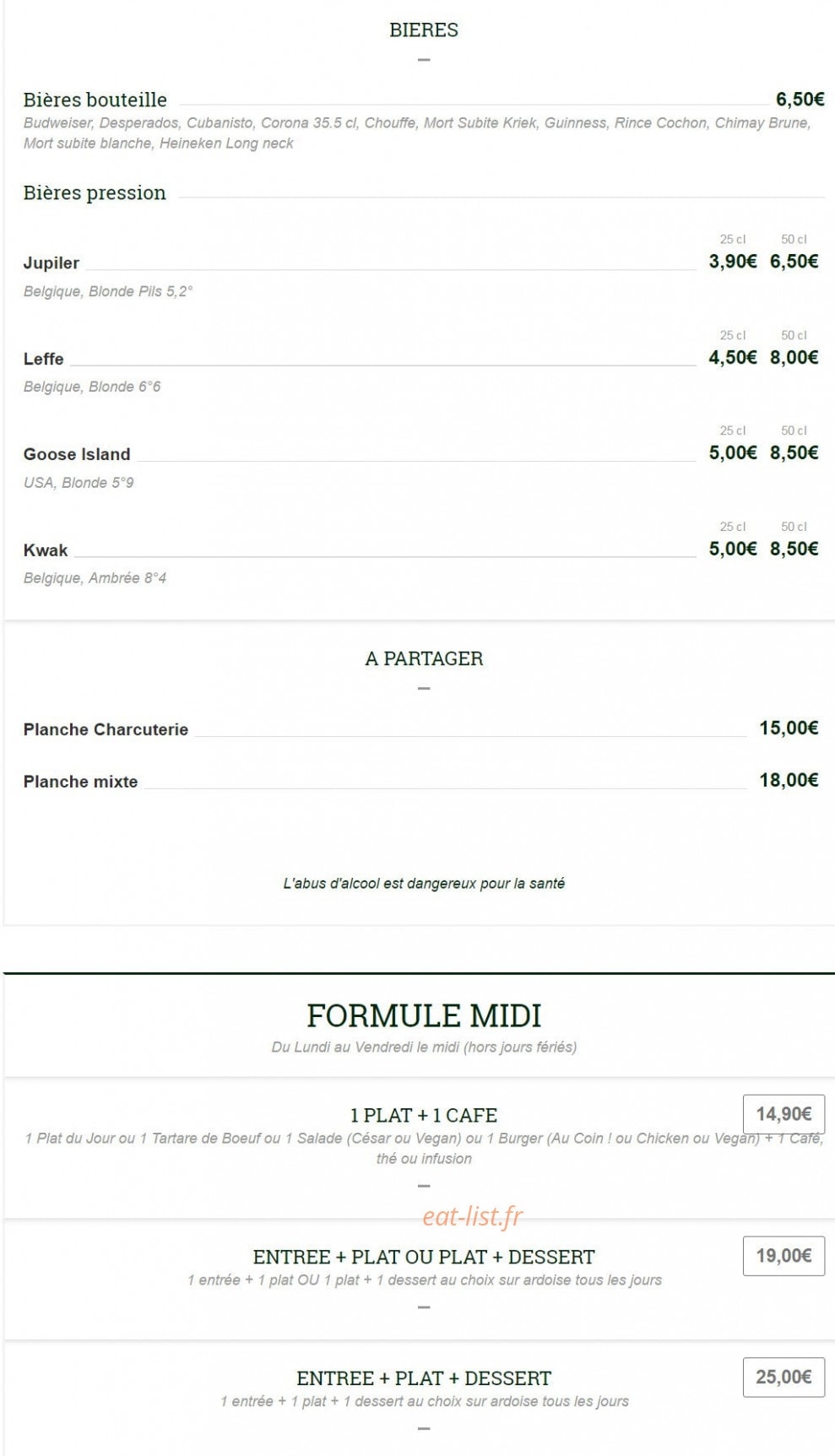 Au Coin — carte page 4