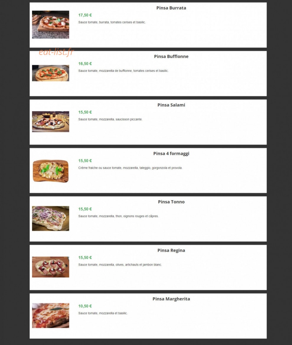 Aux saveurs d'Italie — carte page 4