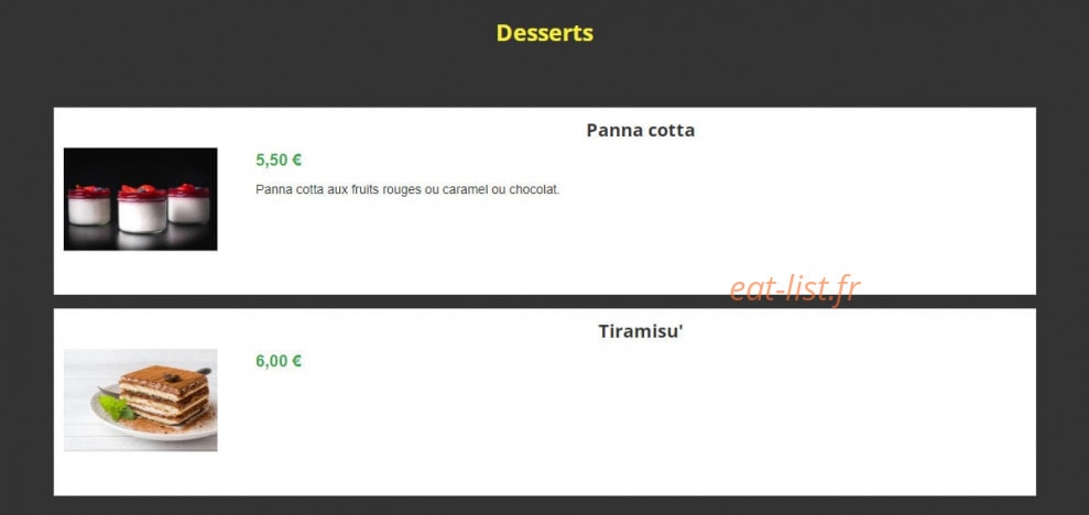 Aux saveurs d'Italie — carte page 9