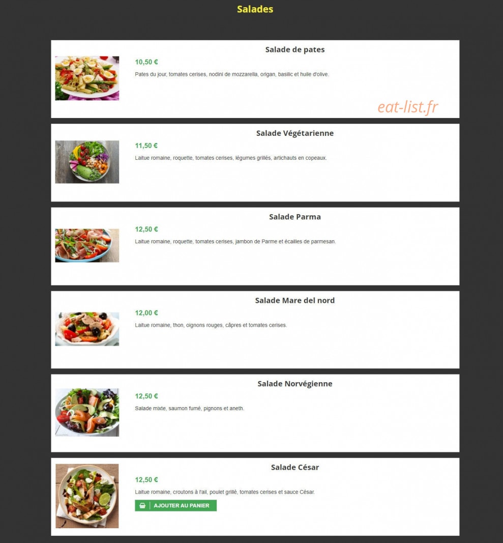 Aux saveurs d'Italie — carte page 5