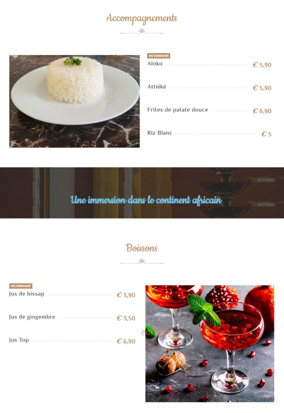 Bana Lounge — carte page 2