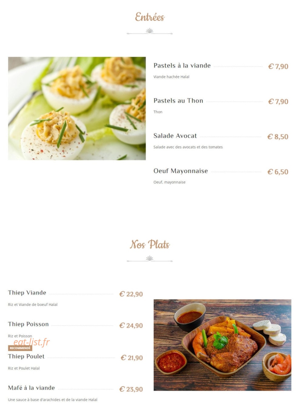 Bana Lounge — carte page 1