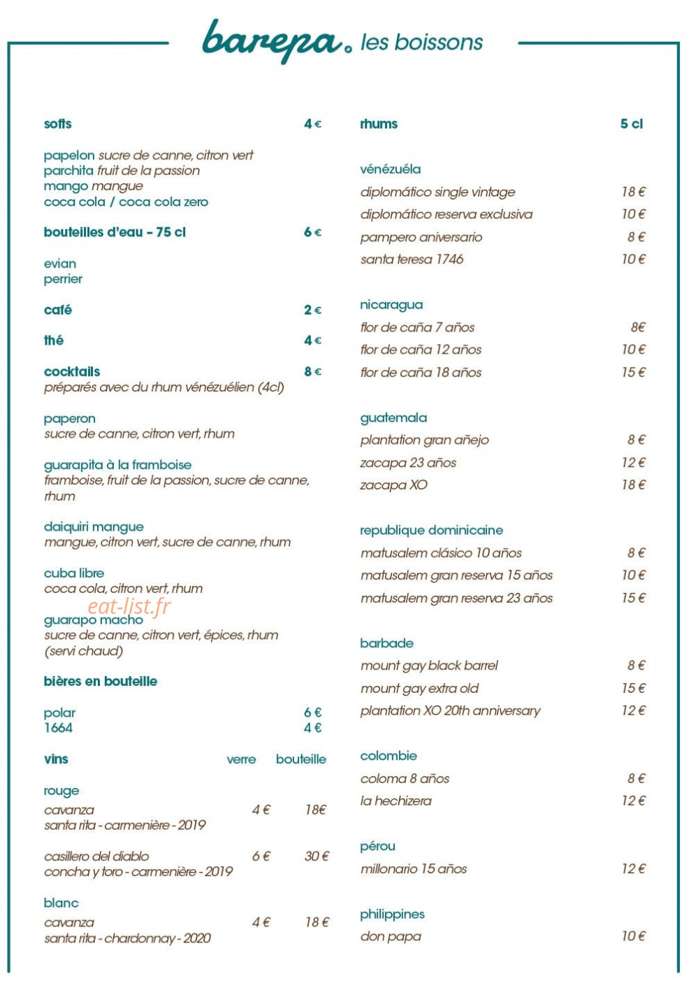 Barepa — carte page 2