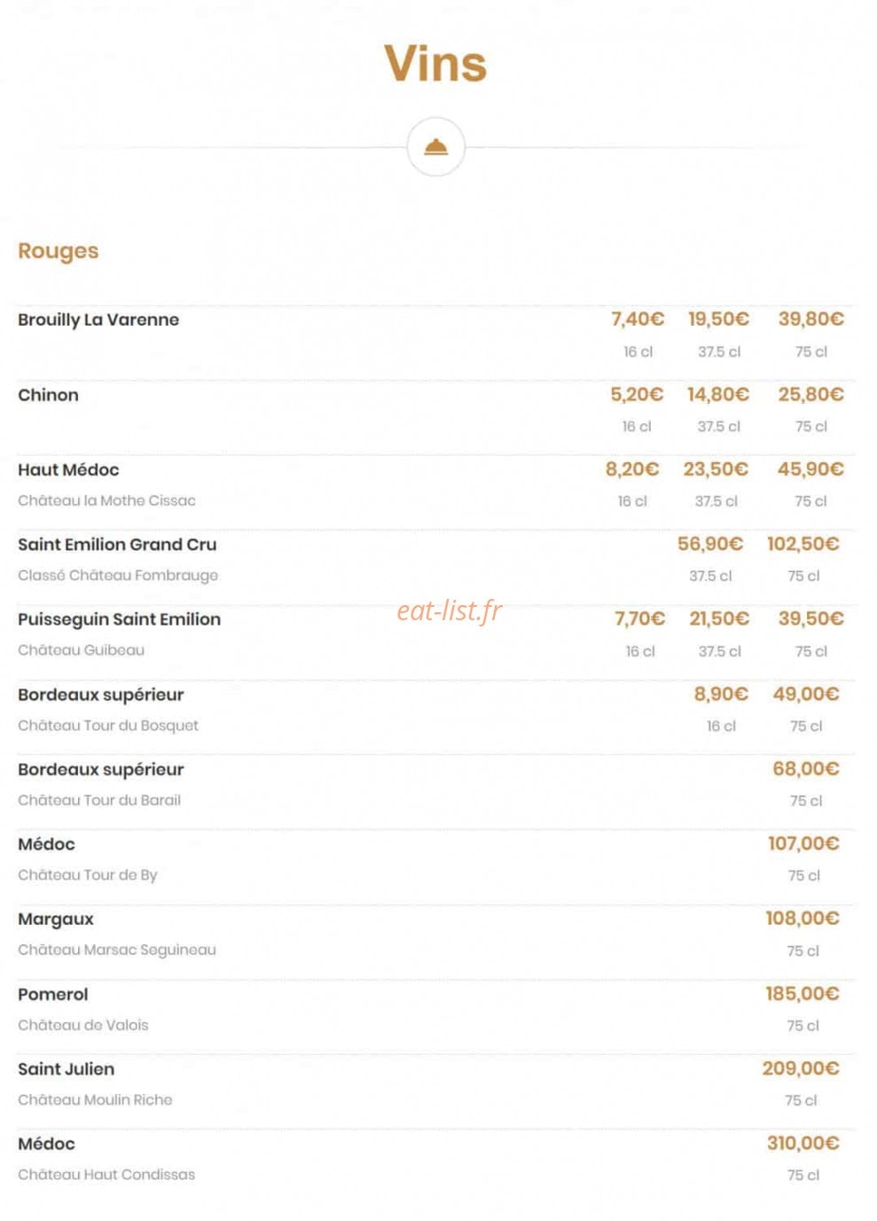 Bassar Restaurant — carte page 4