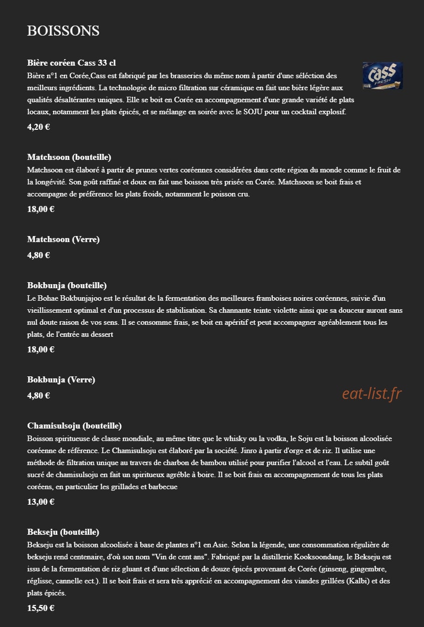 Bibimbaps — carte page 6