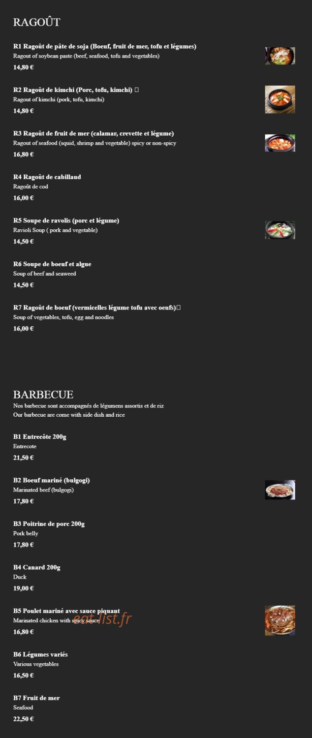 Bibimbaps — carte page 4