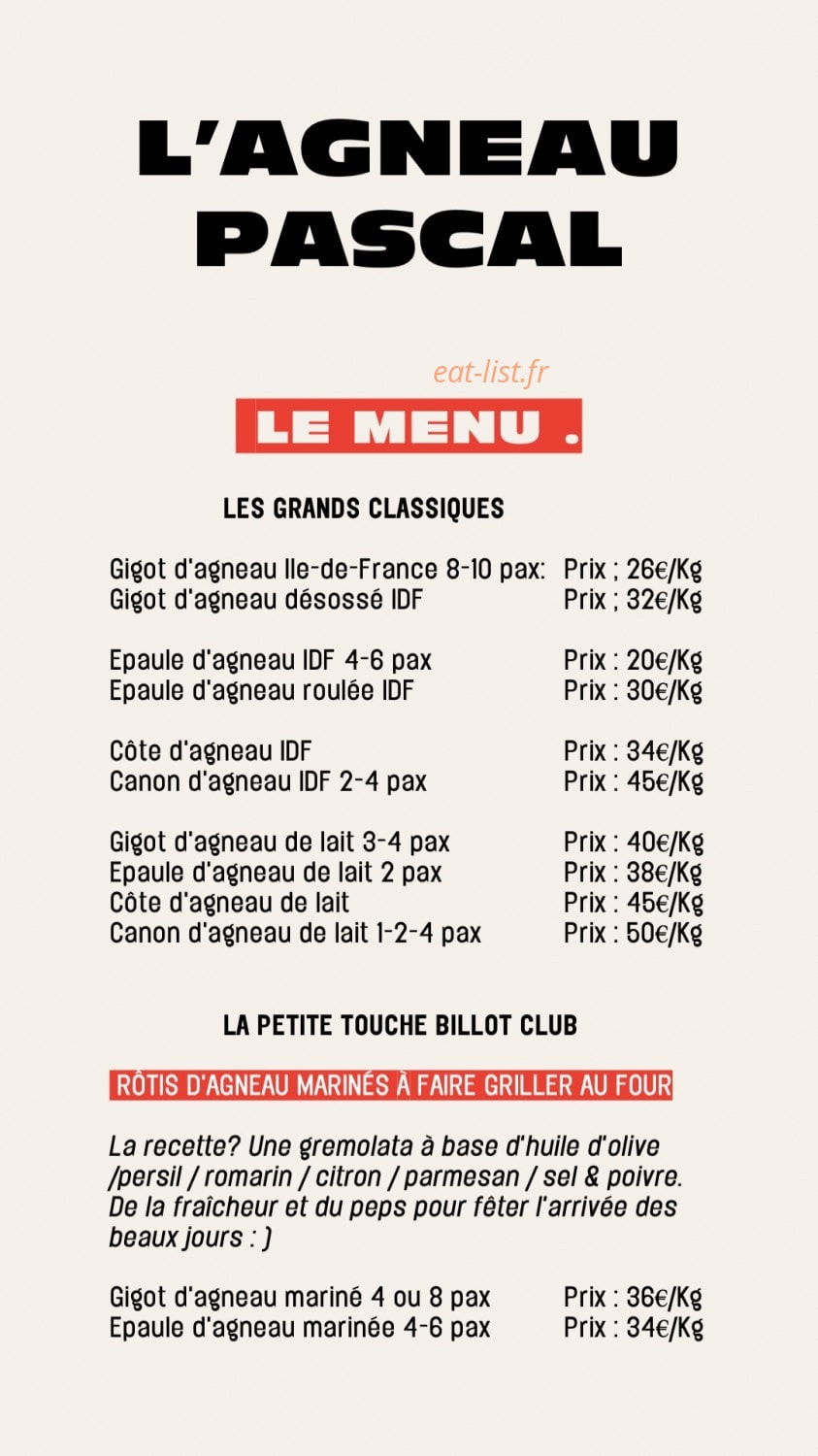 Billot Club — carte page 1