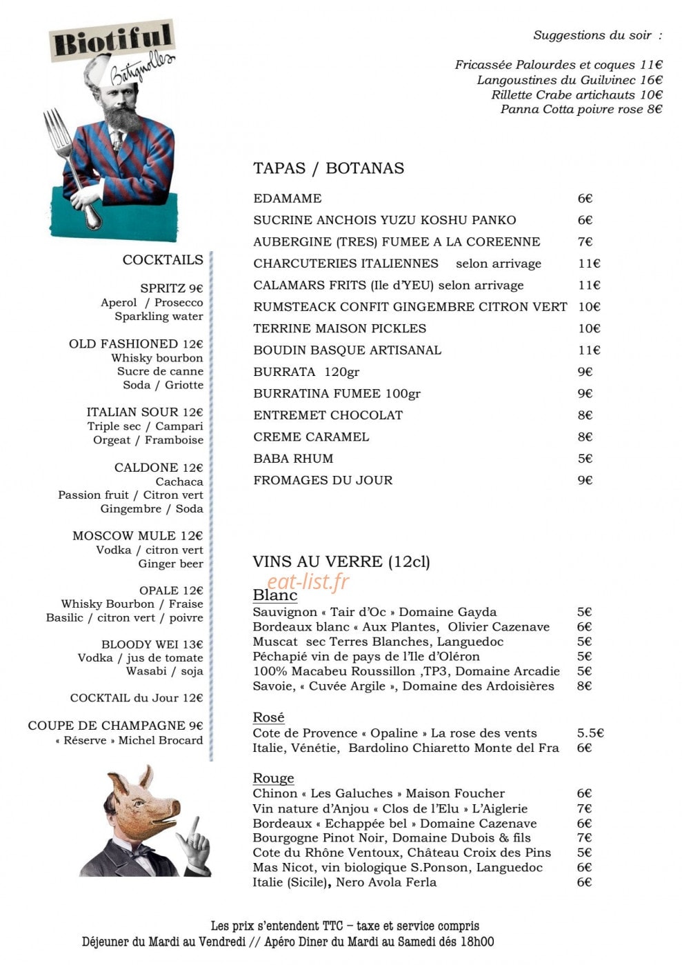 Biotiful Batignolles — carte page 1