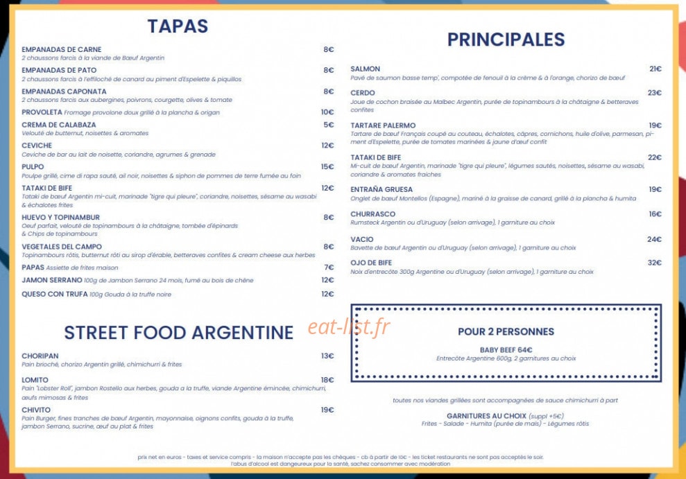 Bistro Palermo — carte page 4