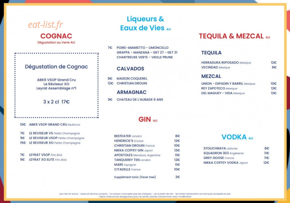 Bistro Palermo — carte page 8