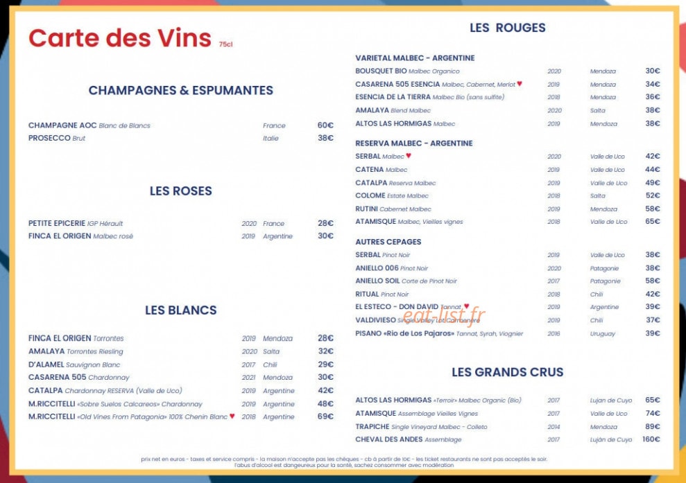 Bistro Palermo — carte page 6