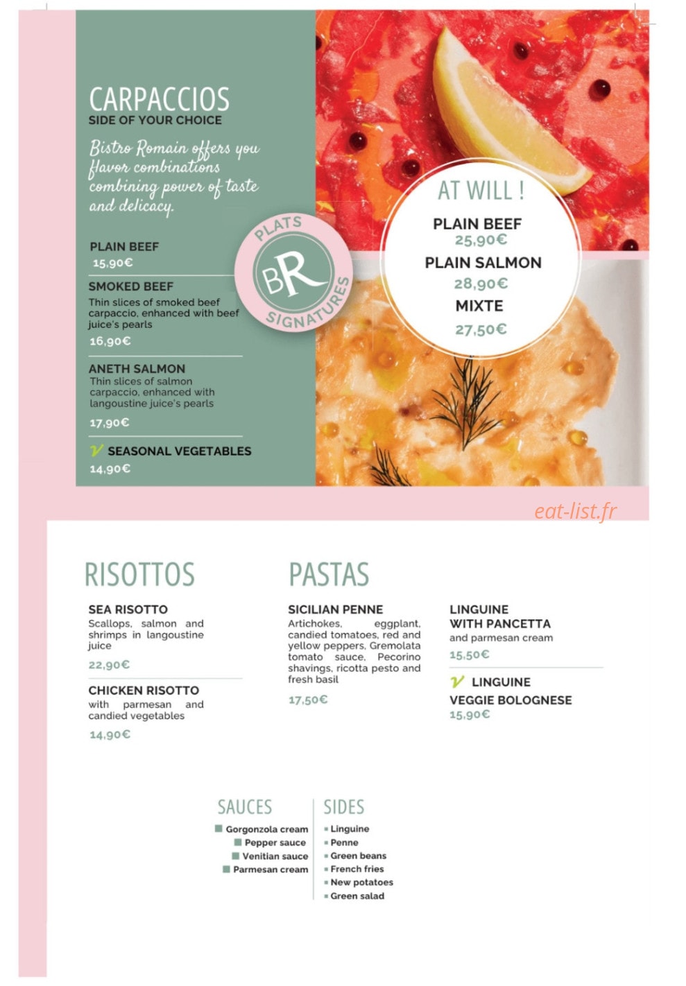 Bistro Romain — carte page 1