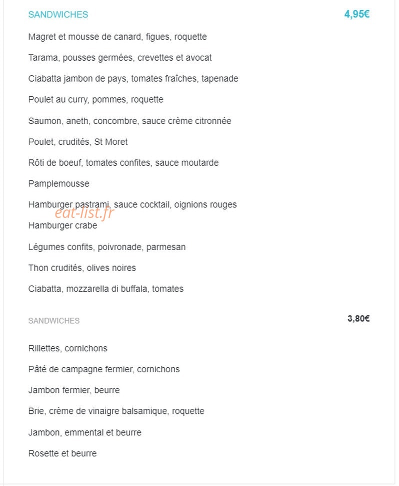 Boulangerie Léonie — carte page 2