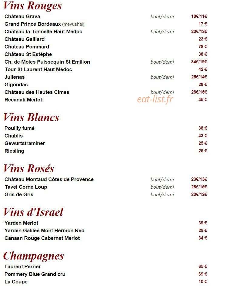 Brasserie du Belvedere — carte page 3