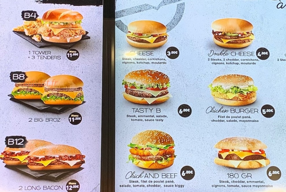 Broz Burger — carte page 3