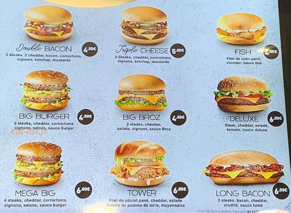 Broz Burger — carte page 2