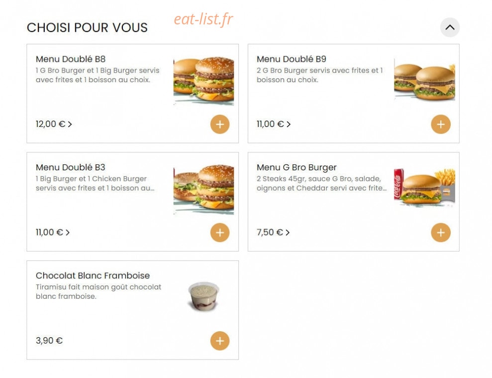 Burger Bro — carte page 1